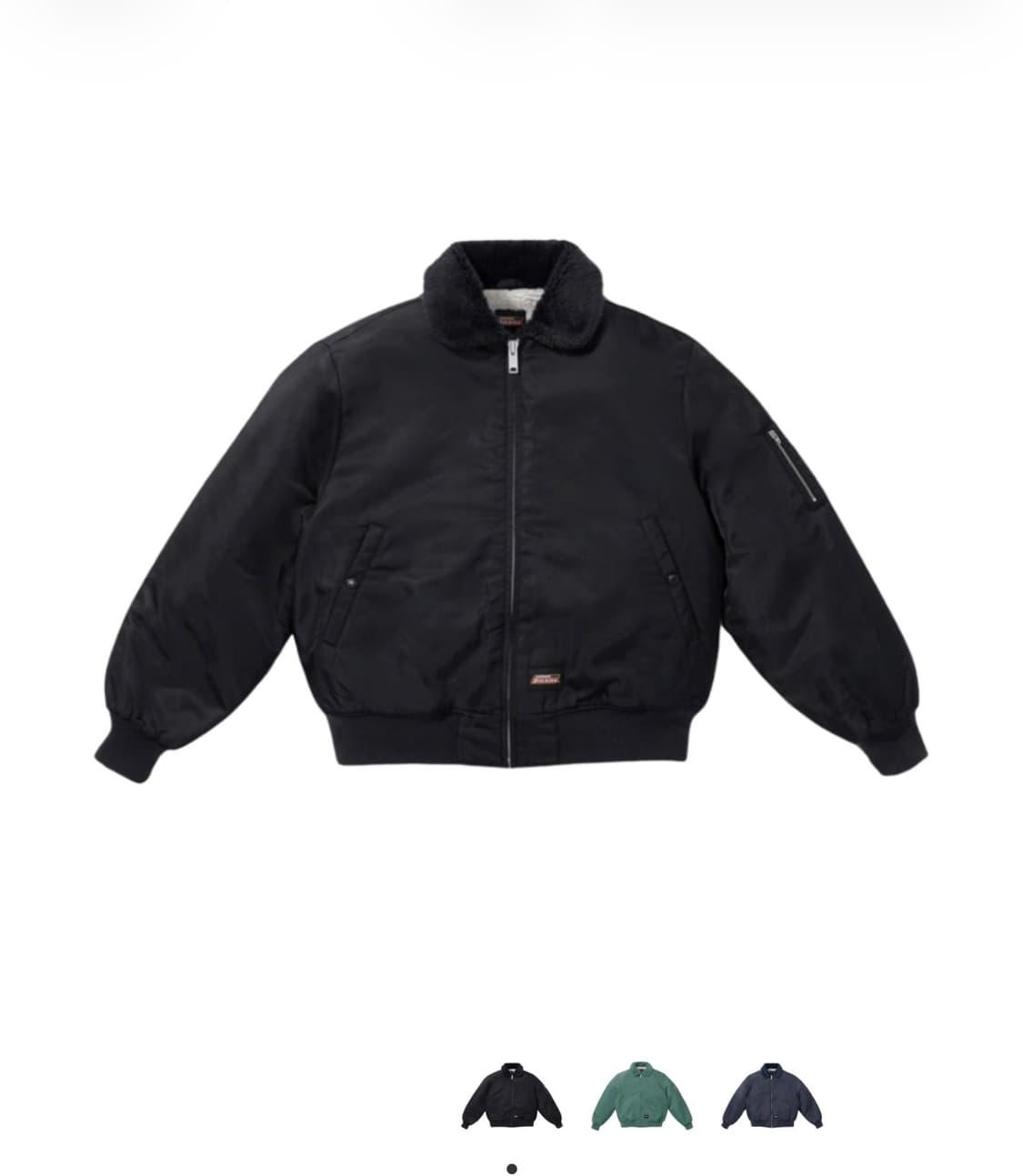 슈프림 디키즈 퍼 칼라 봄버자켓 블랙 m 상품이미지1