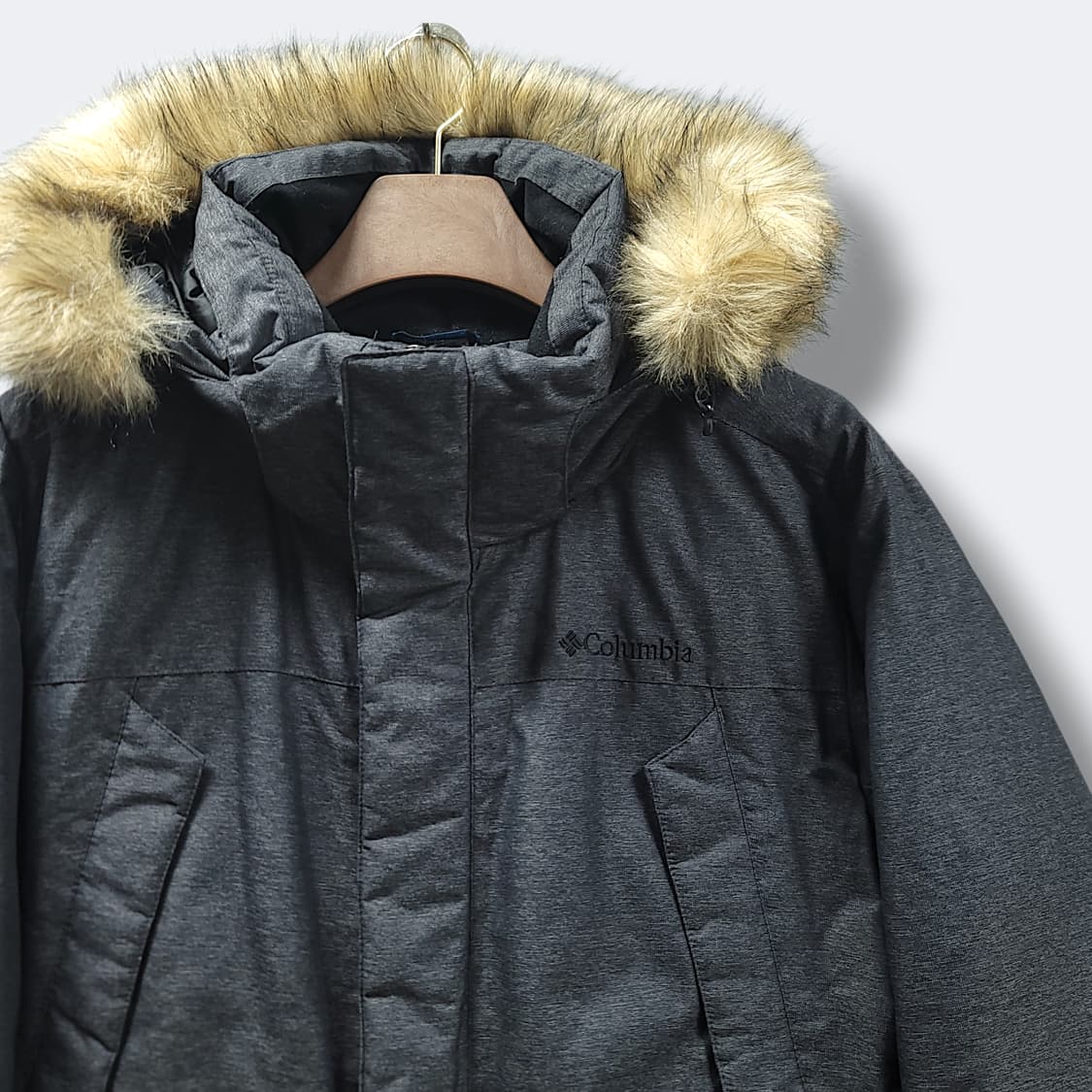 [XL] 컬럼비아 그레이 후드 헤비 덕 다운 야상 패딩 상품이미지4