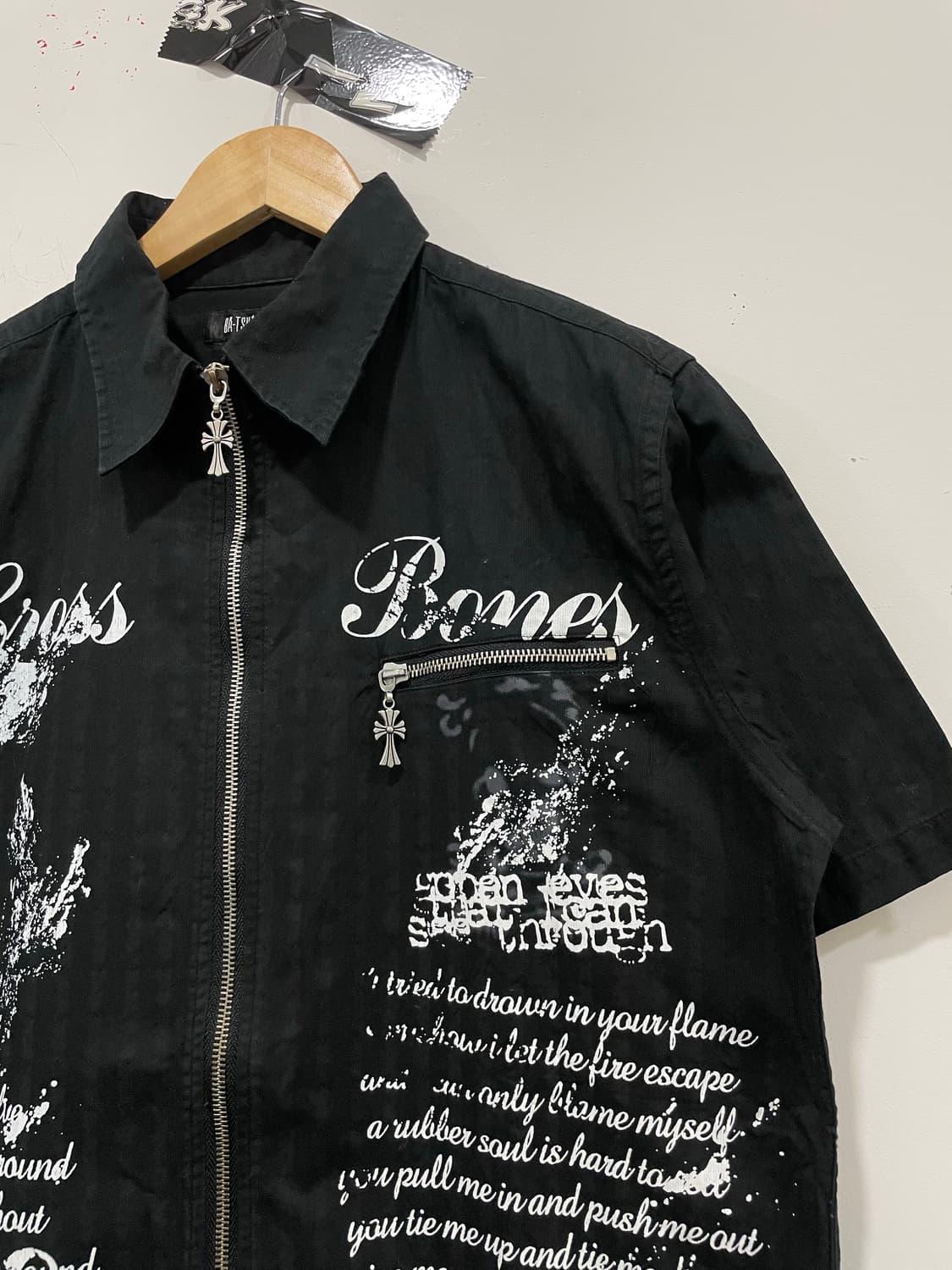 BA-TSU 바츠 Y2k 펑크 레터링 프린팅 반팔집업셔츠 상품이미지7