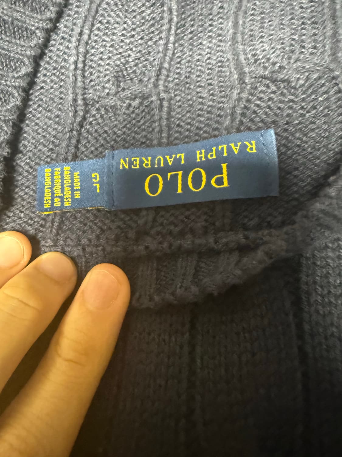 ( 1회 착용 L ) 폴로 랄프로렌 네이비 케이블 니트 꽈배기니트 상품이미지3