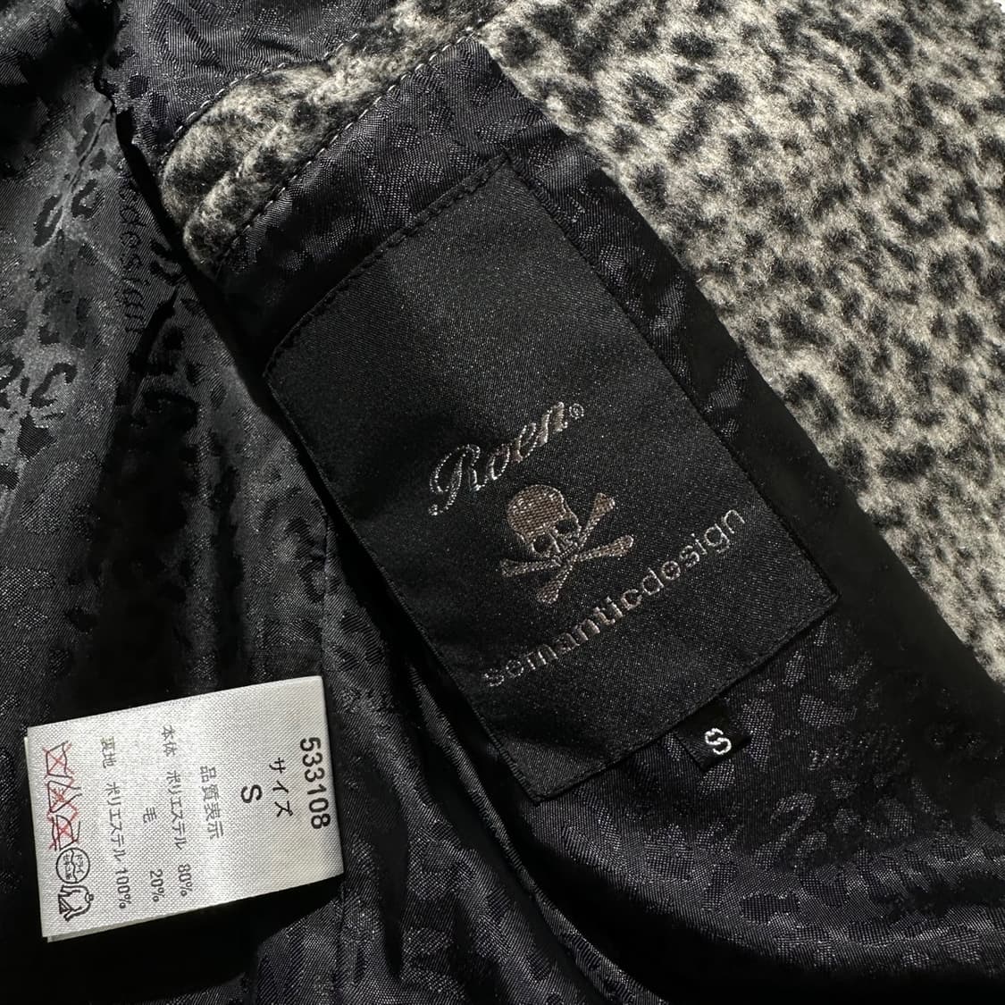 로엔 x 세만틱디자인 레오파드 라이더 자켓 상품이미지8