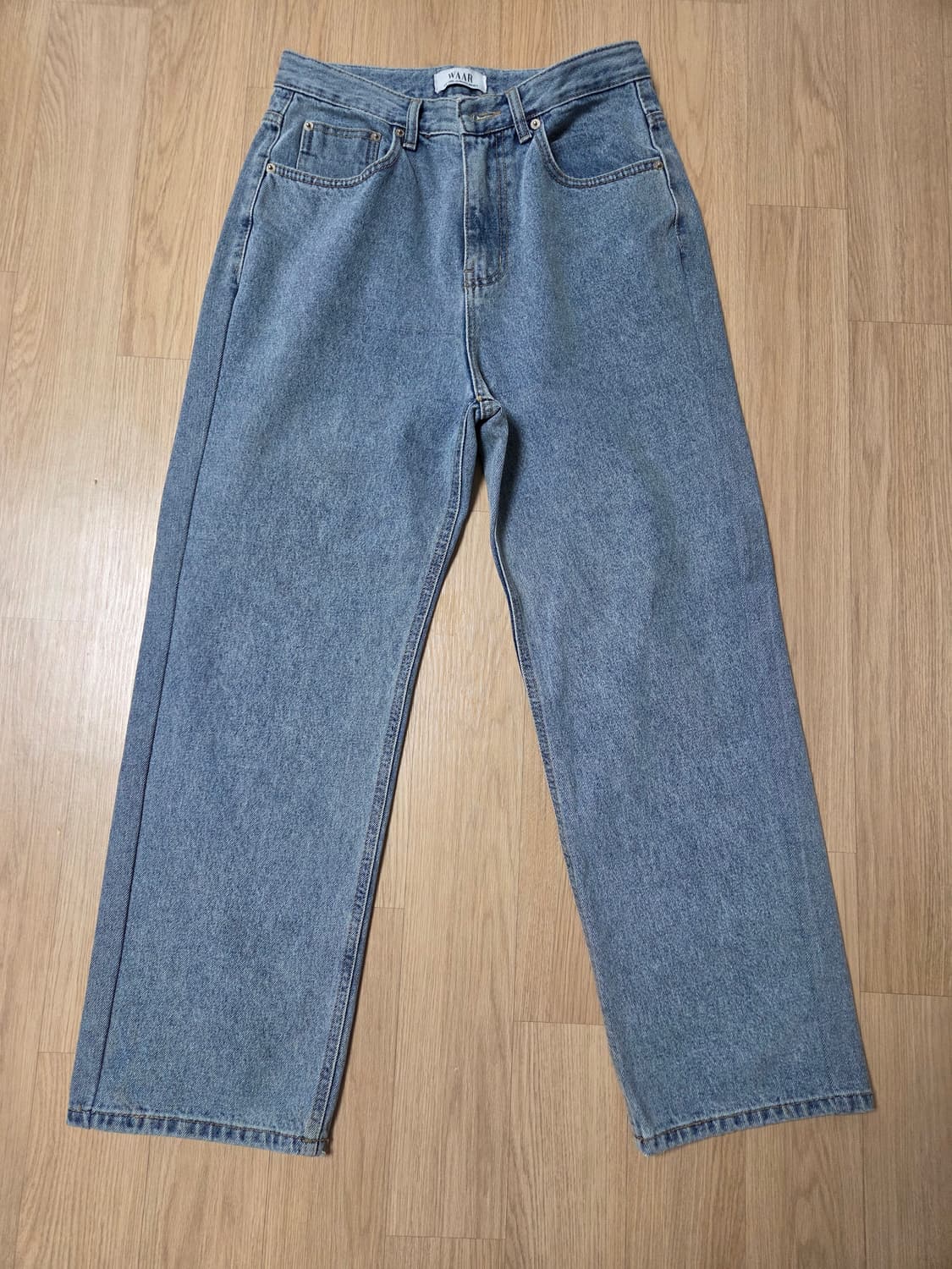 와르  M224 뉴 와이드 데님 팬츠 연청 short기장 s 상품이미지1