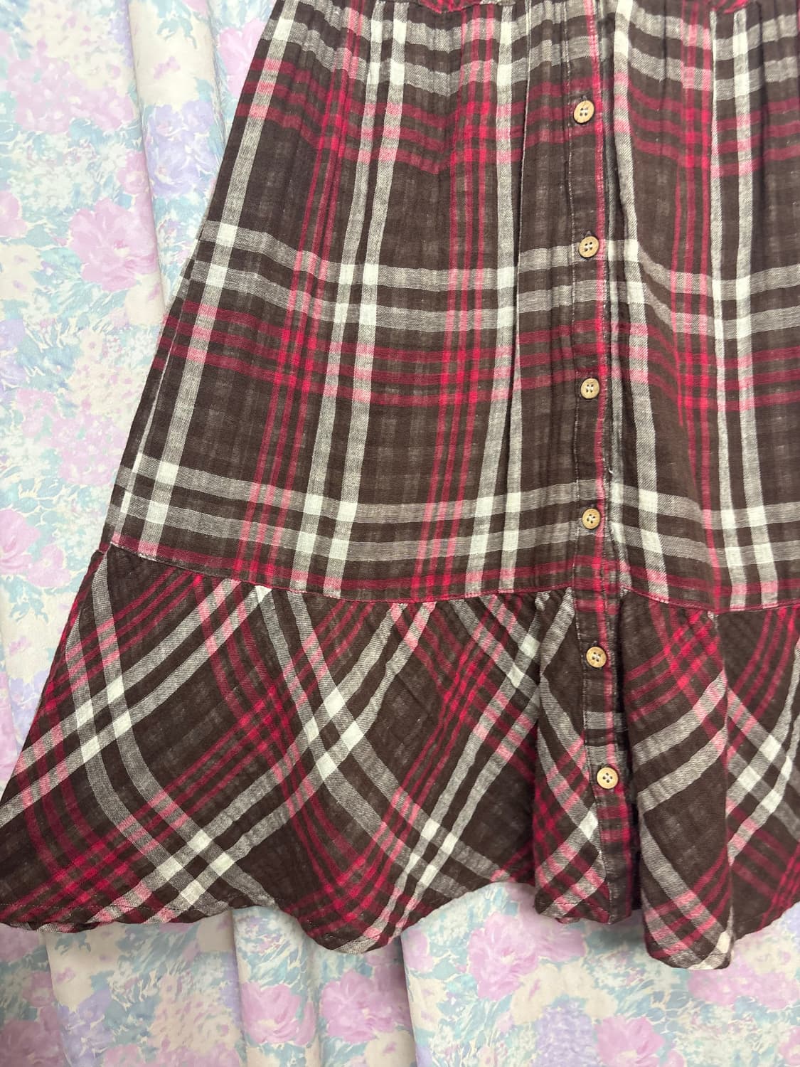 레드 브라운 체크 슬리브리스 상품이미지8