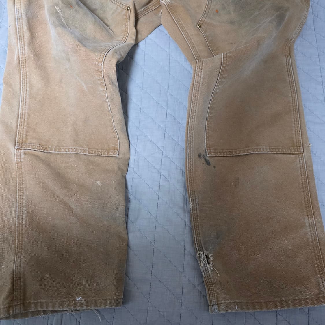 [36X32] 칼하트 더블니 B136 BRN 워크팬츠 트래쉬드 T-5 상품이미지3