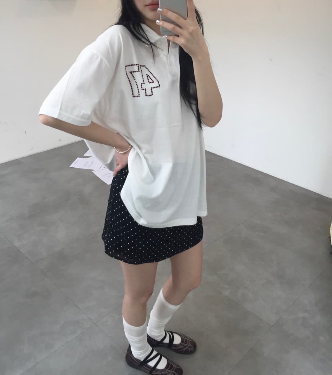 도트 스커트 s (속바지 o , 새상품) 상품이미지2