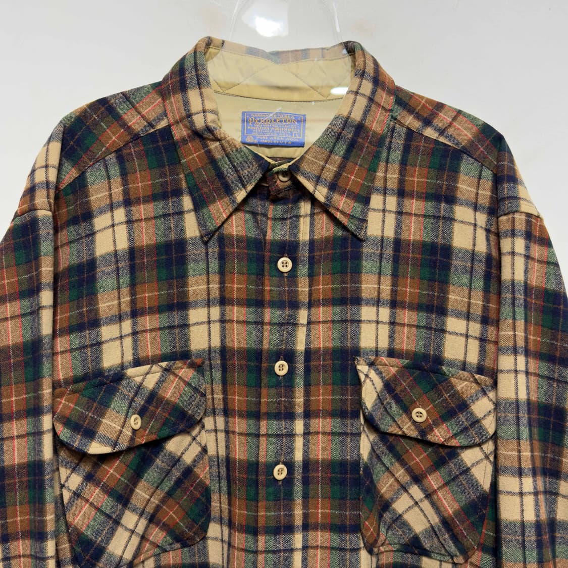 80s 펜들턴 버진 울 체크 셔츠 USA 상품이미지2