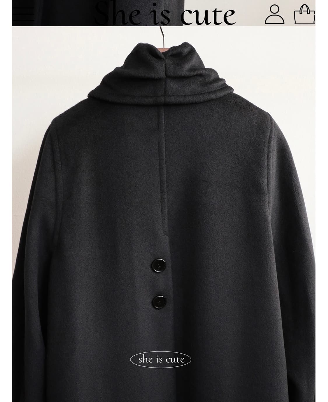 쉬이즈큐트 Cuddle coat 블랙 상품이미지6