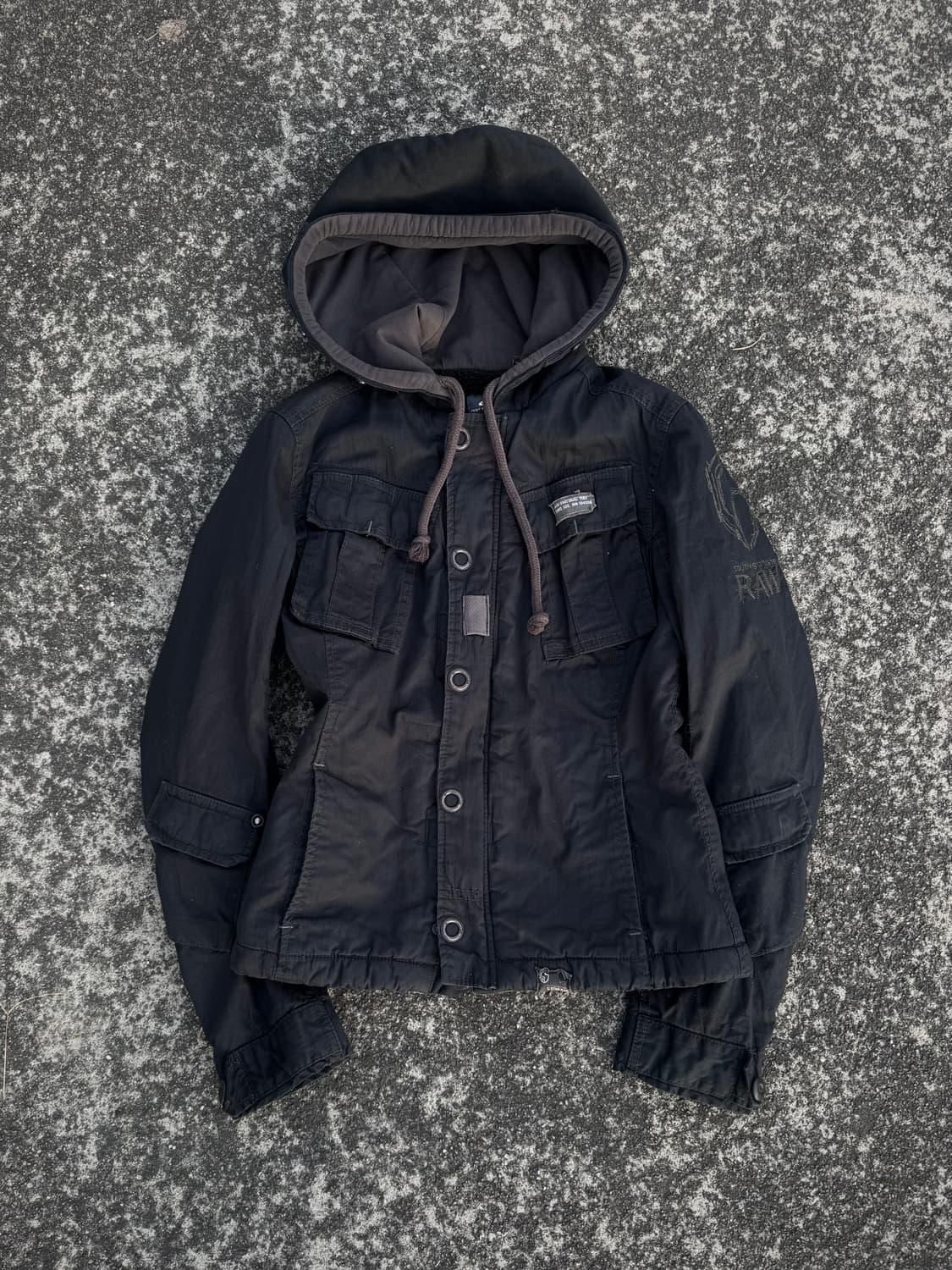 Black Hooded Work Jacket 상품이미지1