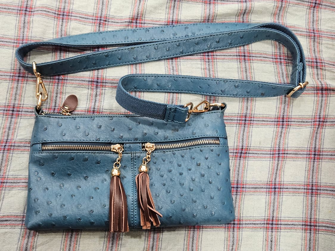 타조가죽 태슬 미니 크로스백 상품이미지5