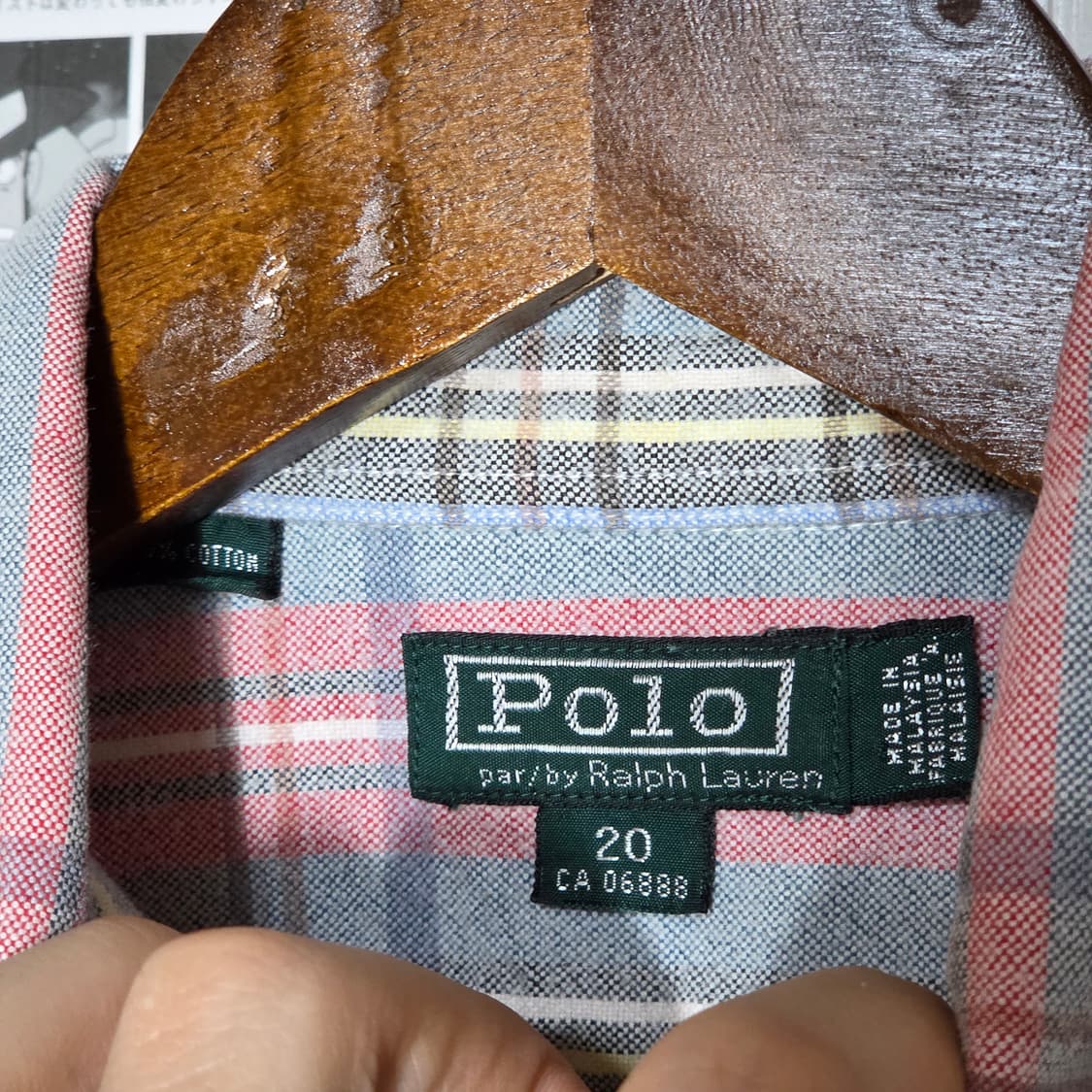 폴로 핑크 스카이블루 타탄체크 셔츠 상품이미지8