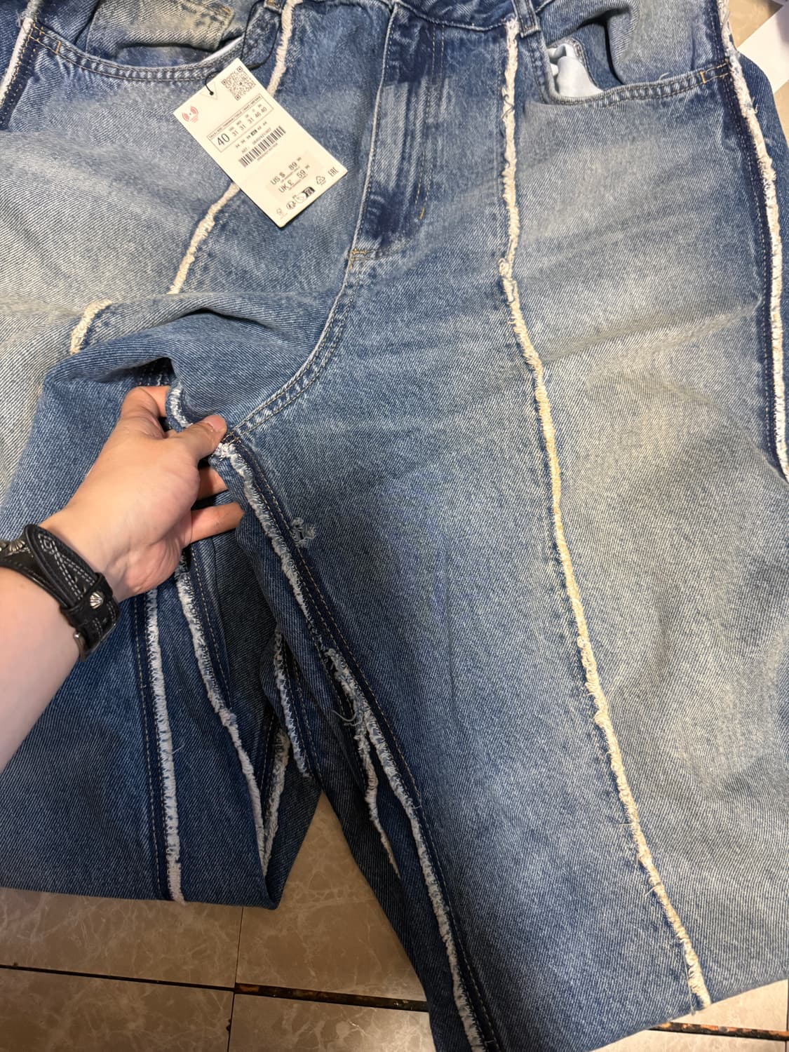 40사이즈 자라 배기핏 데님 팬츠 0840/421 상품이미지4