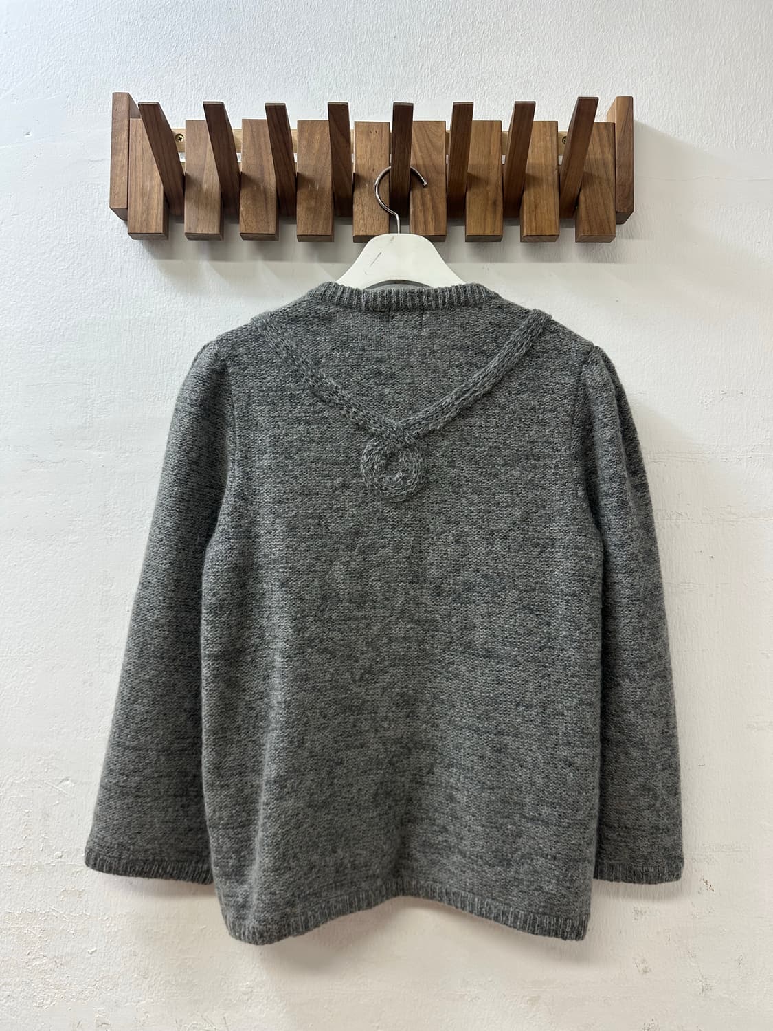 일본빈티지 입체 모티브 그레이 스웨터 가디건 니트 상품이미지5