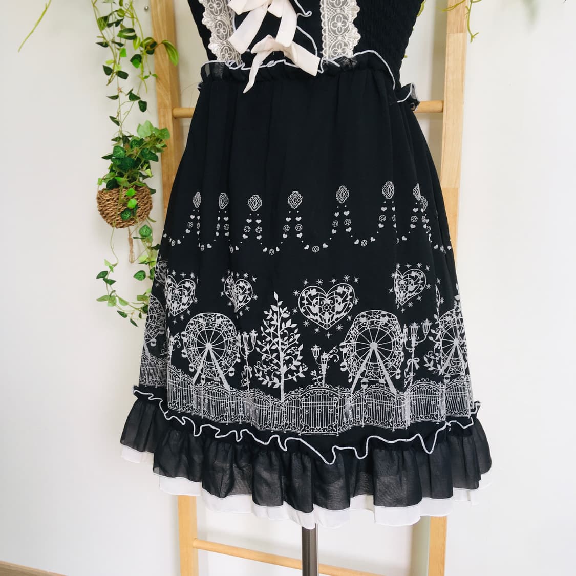 AXES FEMME 엑시즈팜/ 블랙 리본 끈 나시 원피스 히메갸루원피스 상품이미지3