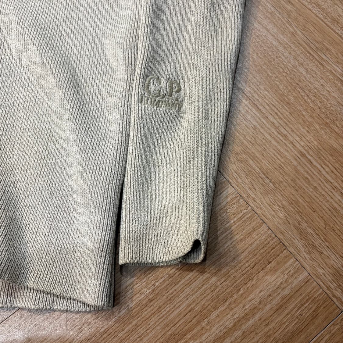 씨피컴퍼니 오트밀 니트 고글 후디 자켓 상품이미지3