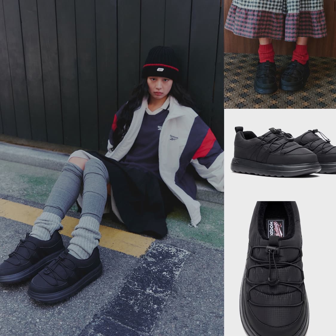 리복 서지수 하이페리엄 패딩 슬립온 블랙 250 새상품 패딩슈즈 상품이미지1