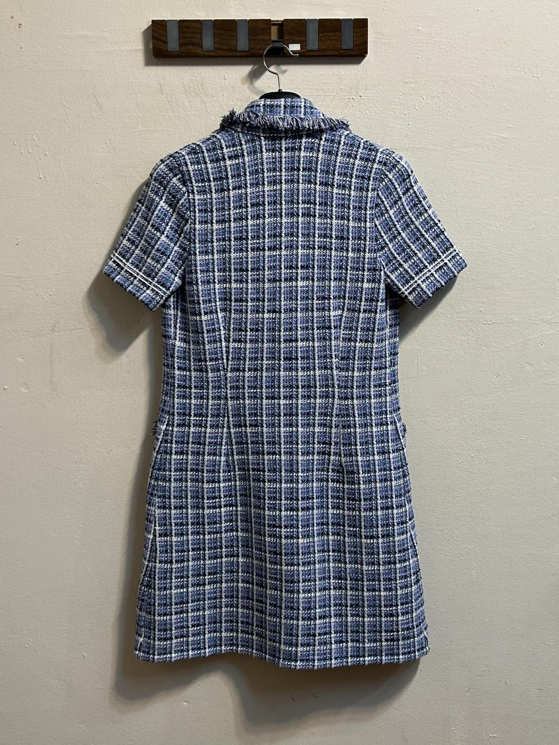 산드로 파리 트위드 체크 반팔 자켓 원피스 상품이미지5