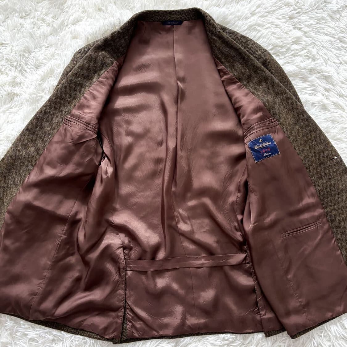 브룩스브라더스 브라운 헤링본 트위드 자켓 상품이미지7