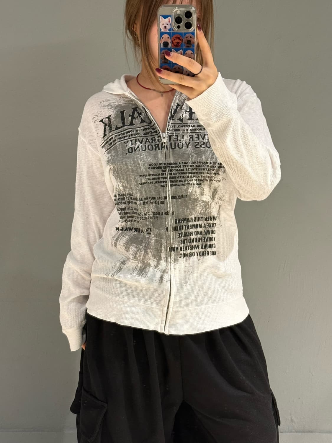 Airwalk grunge printing hood zip-up 상품이미지2