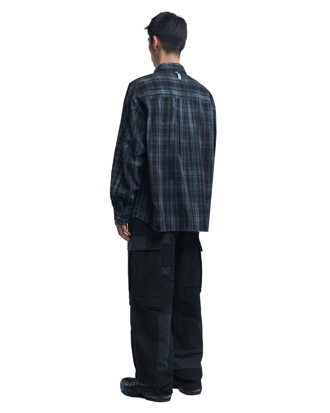 노매뉴얼 H.R CHECK SHIRTS 체크 셔츠 다크 네이비 L 상품이미지4