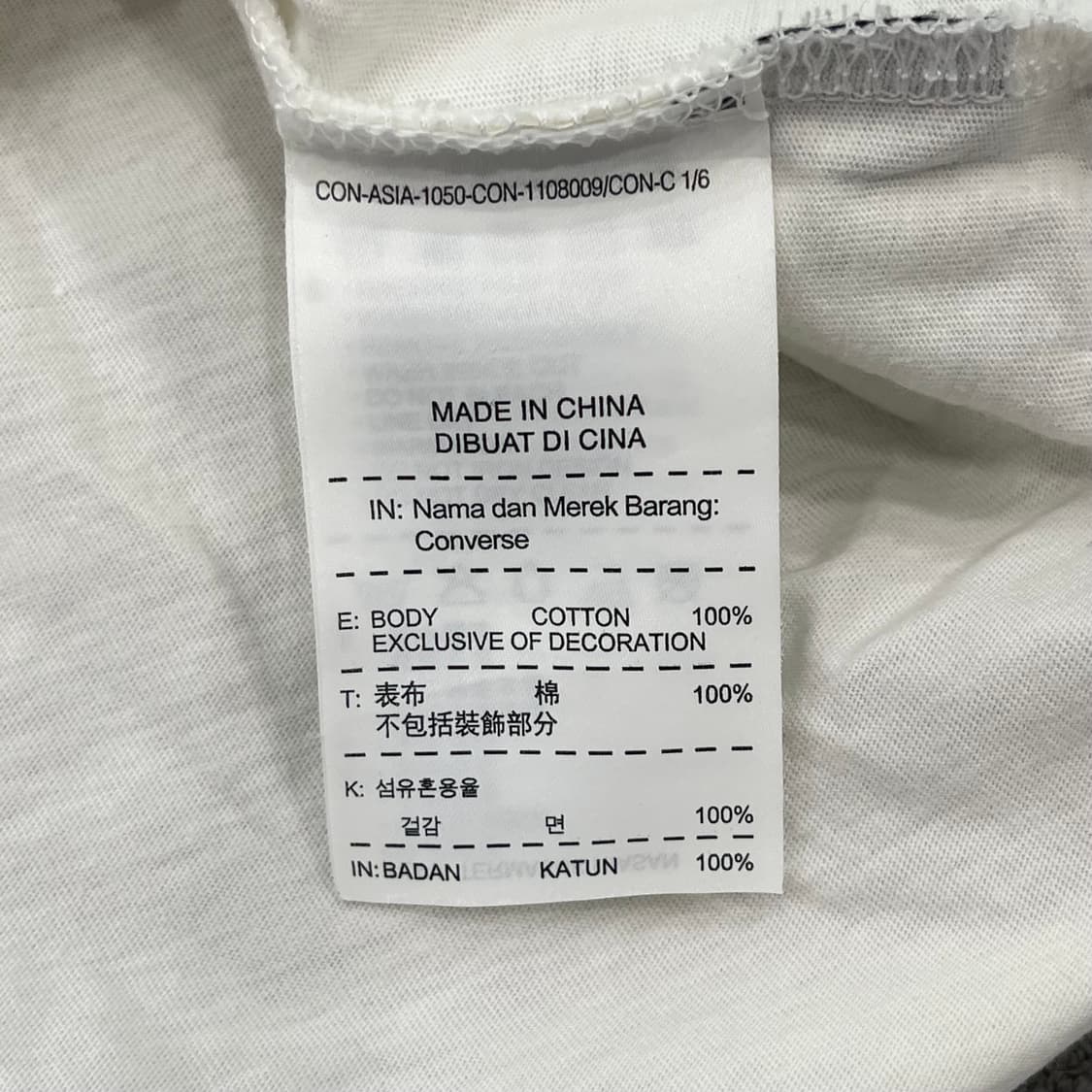 L 컨버스 척테일러 올스타 흰색 반팔 티셔츠 상품이미지8