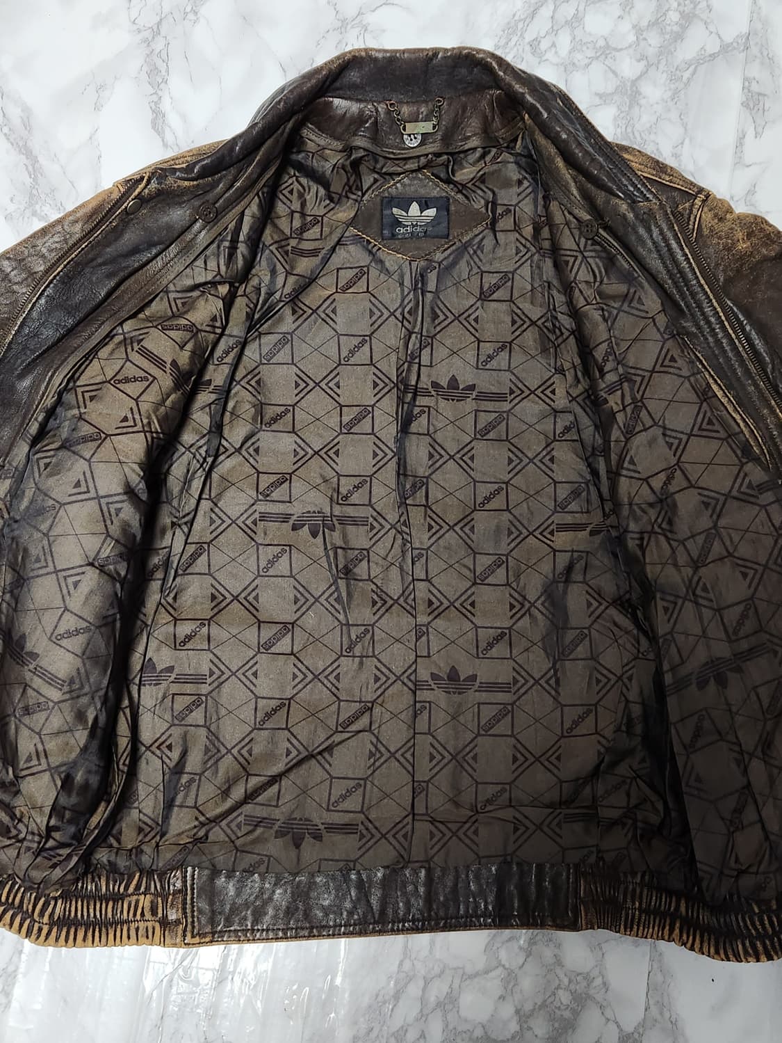 L 아디다스 80s 빈티지 양가죽 자켓 상품이미지6