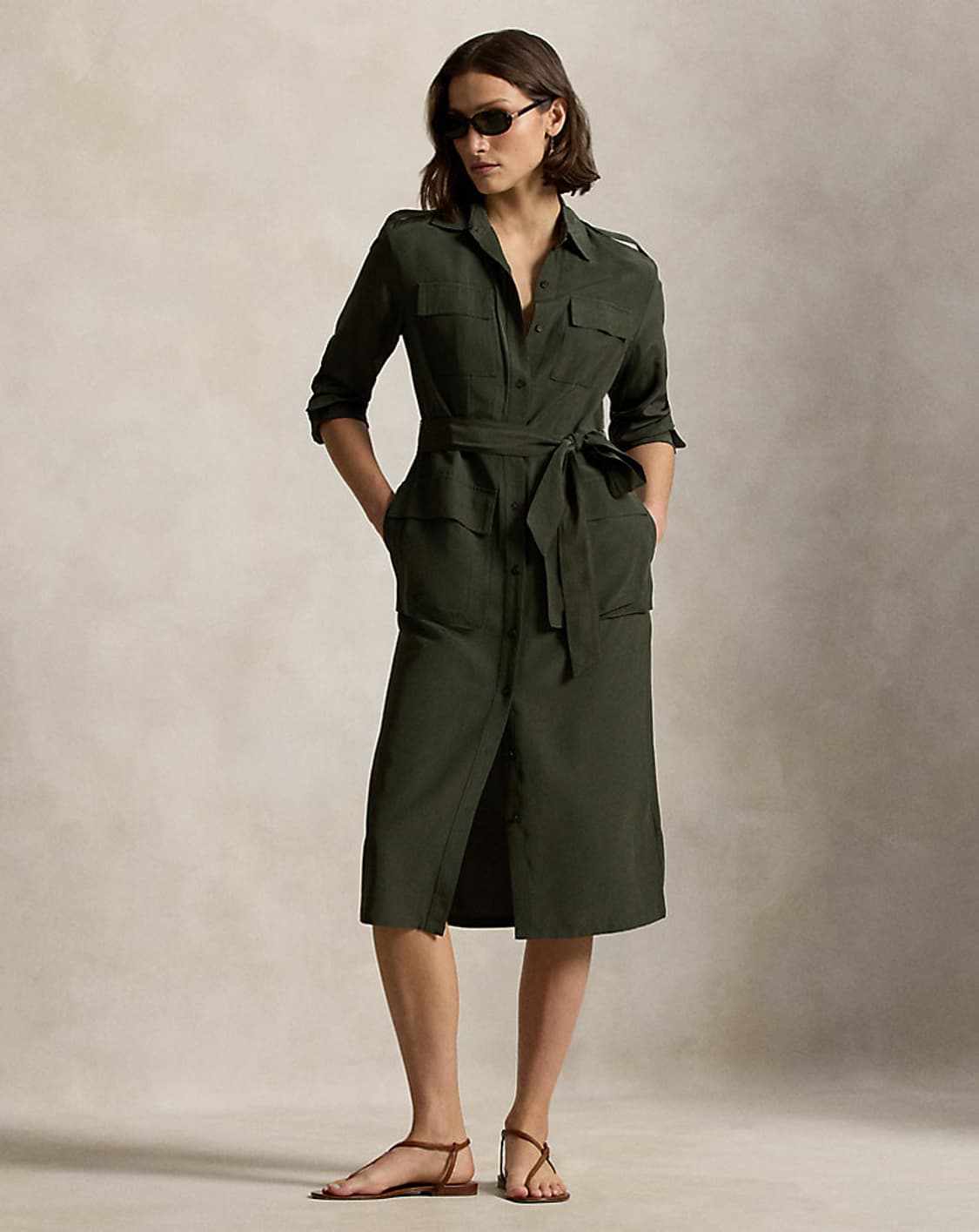 폴로랄프로렌 벨티드 실크 셔츠 원피스 상품이미지1