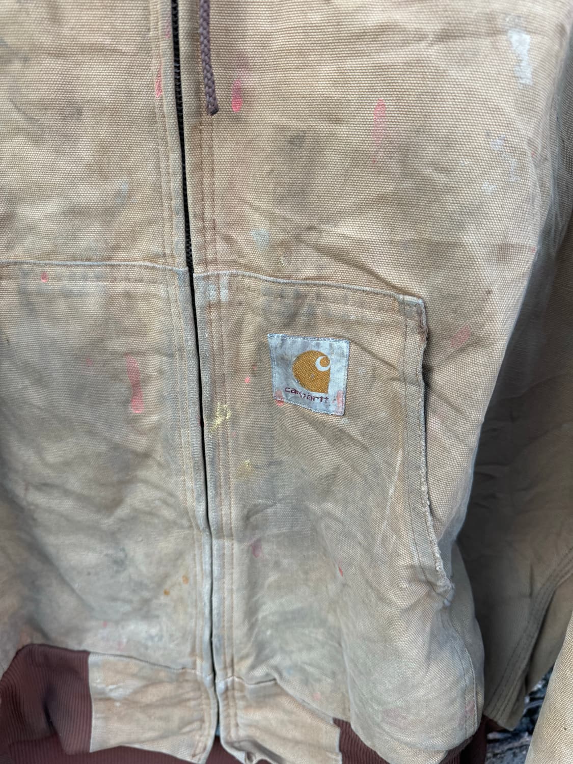 90s 칼하트 빈티지 jr106 하드페이딩 덕 액티브 후드 워크 자켓 상품이미지5