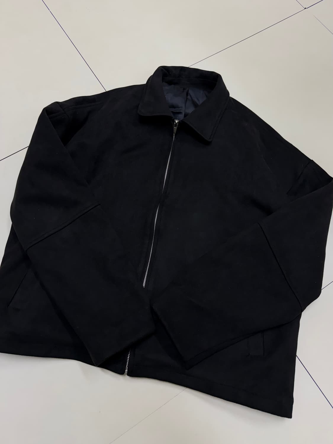 아이러니포르노 스웨이드 미니멀 집업 자켓 상품이미지2