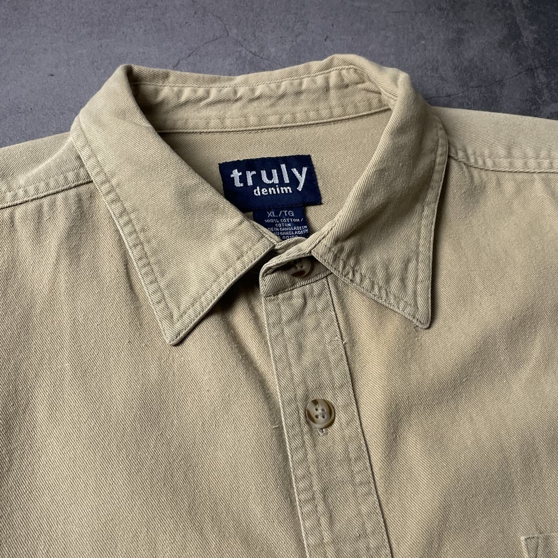 TRULY 빈티지 베이지 코튼 셔츠 A00473 상품이미지2
