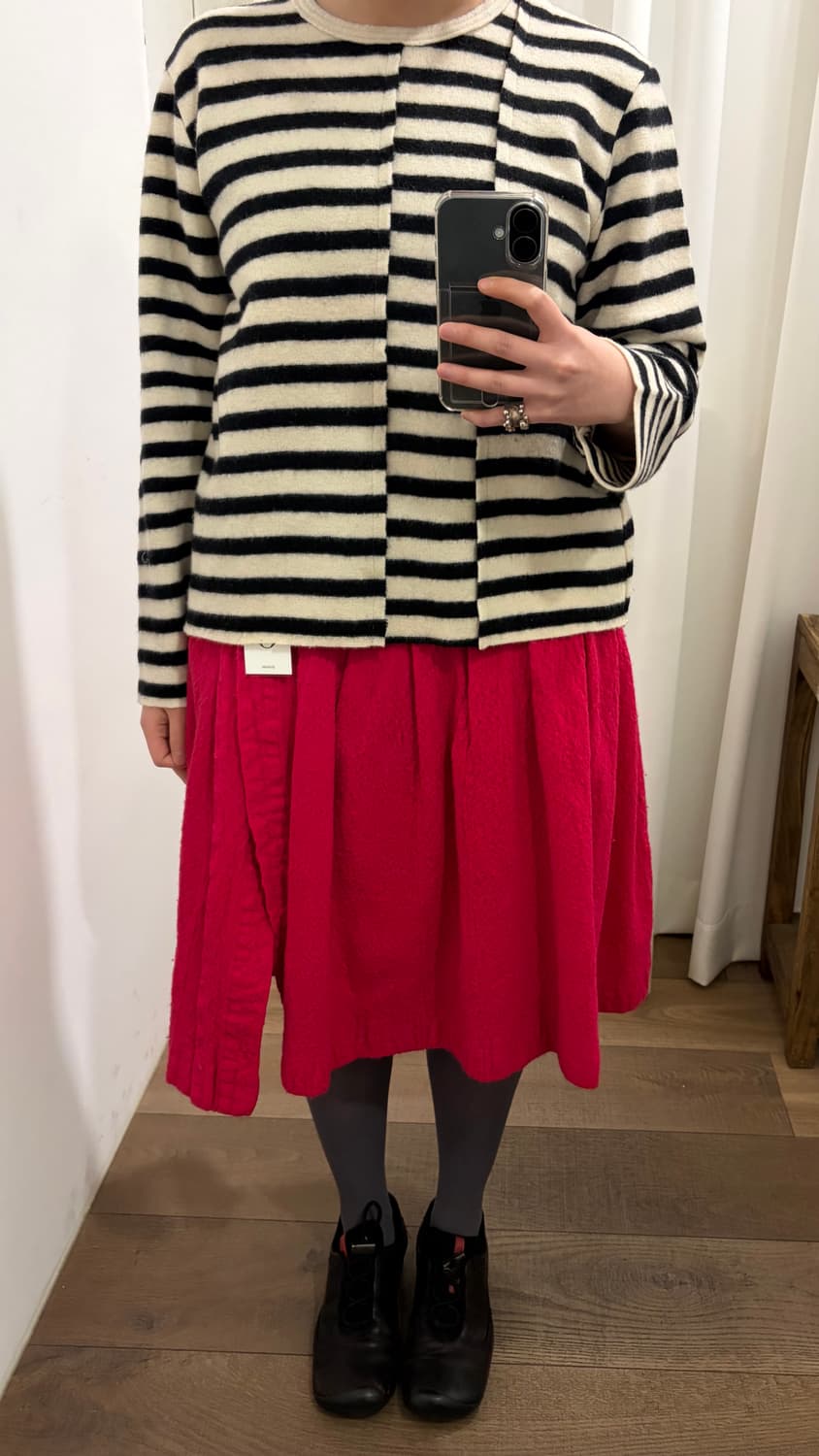 Zipper Detail Fulling Wool Skirt 상품이미지2