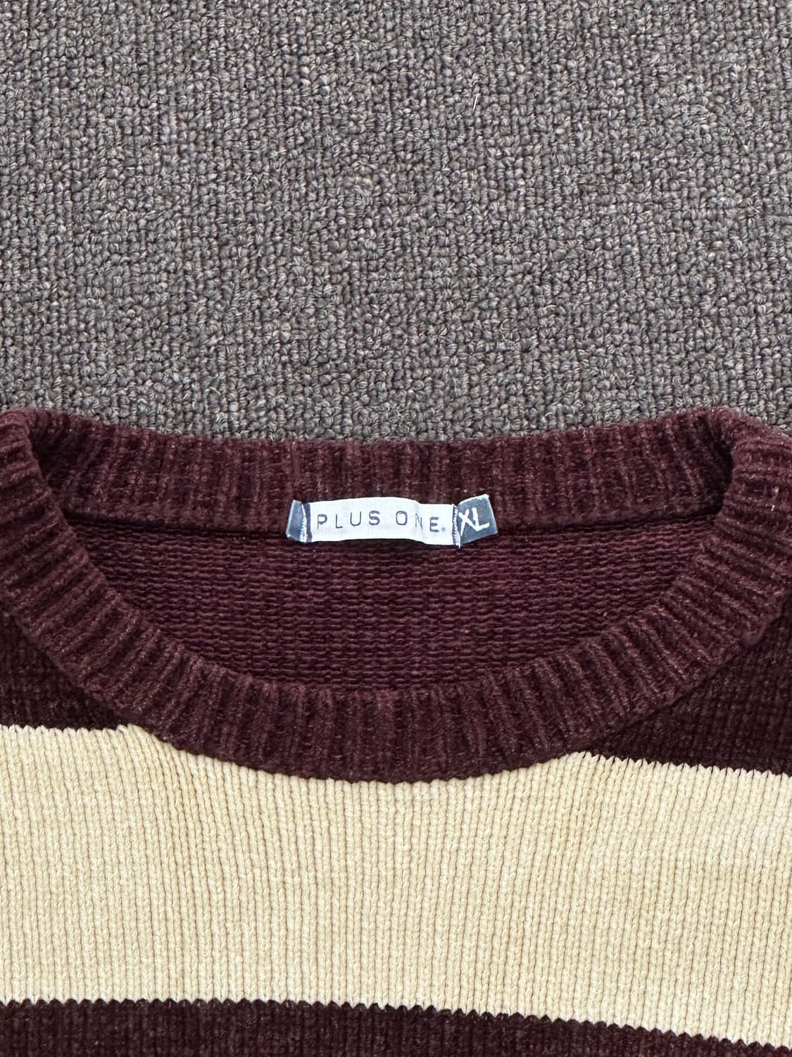 XL)PLUS ONE 빈티지 스트라이프 혼방 스웨터 상품이미지6