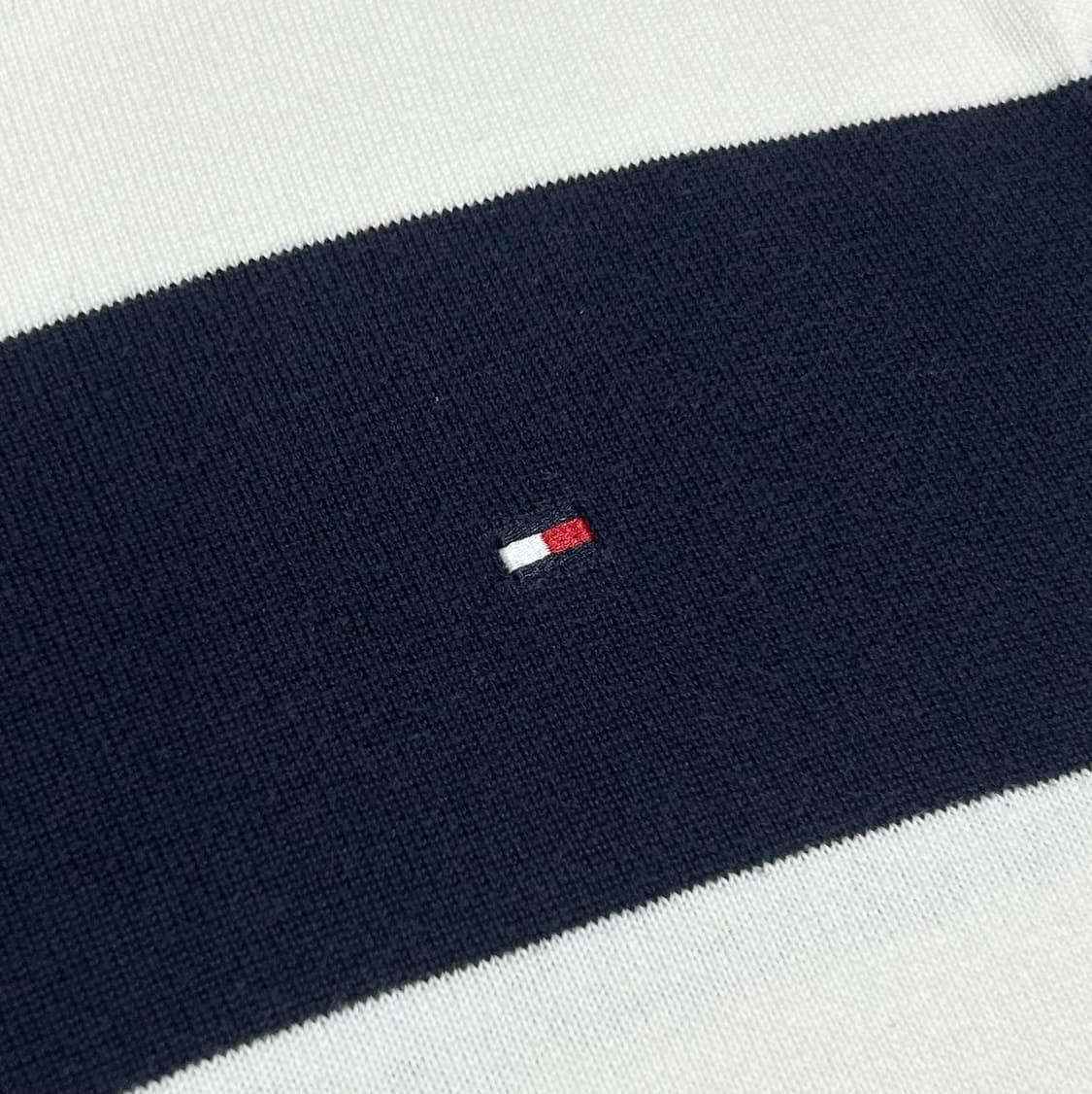 [S] Tommy 타미힐피거 네이비 코튼 라운드 니트 상품이미지4