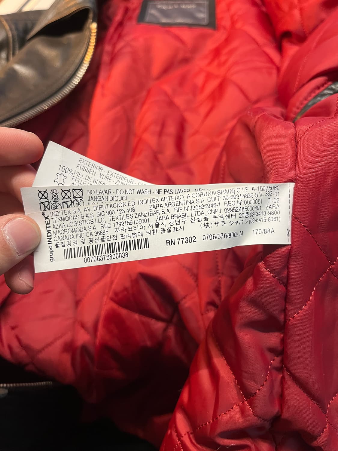 ZARA Man Cow Leather Jacket M  상품이미지6