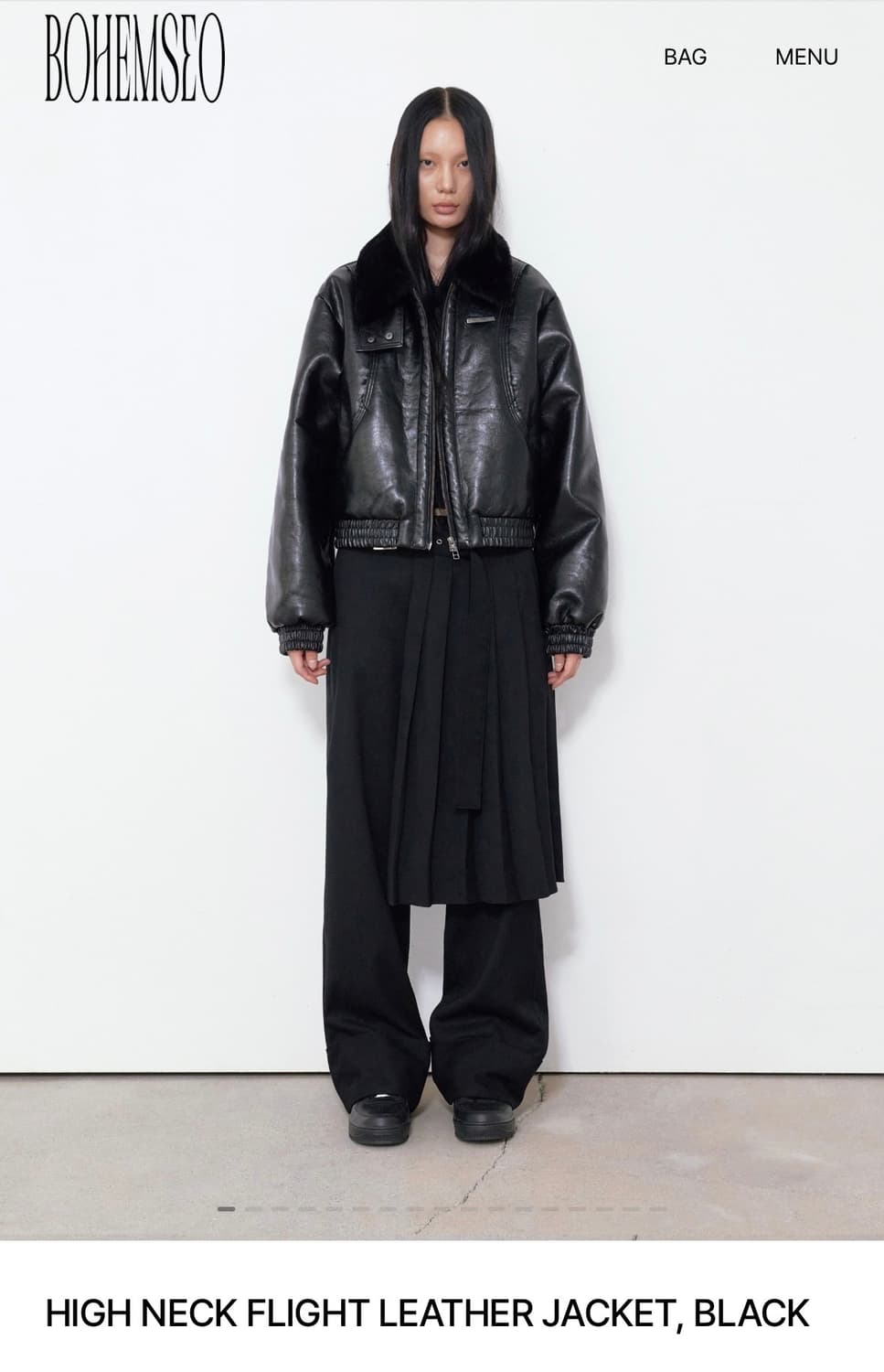 구해요) 보헤미안서울 하이넥 레더 자켓 무스탕 상품이미지1