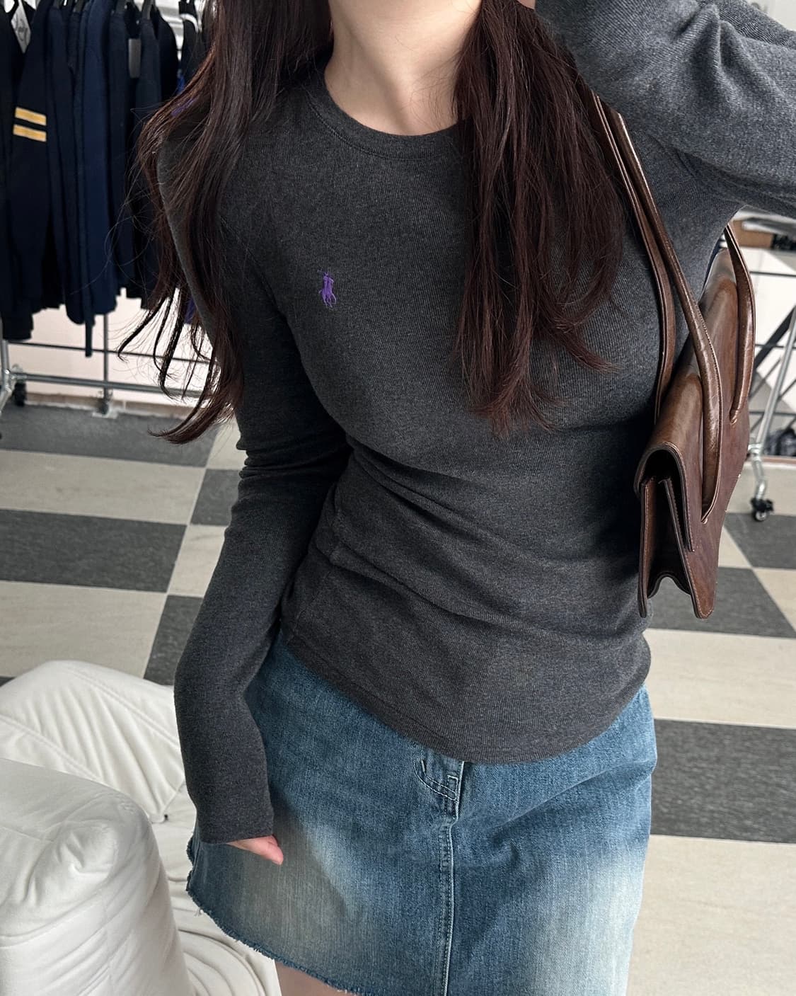 랄프로렌 스포츠 차콜 슬림핏 롱슬리브 상품이미지6