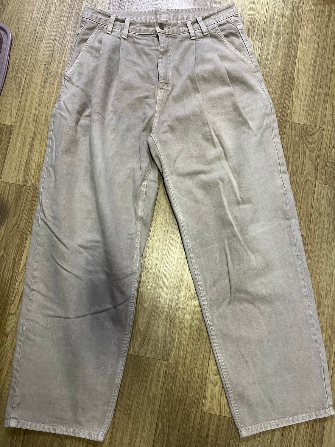 인템포무드 캣브러시 와이드 데님 상품이미지1