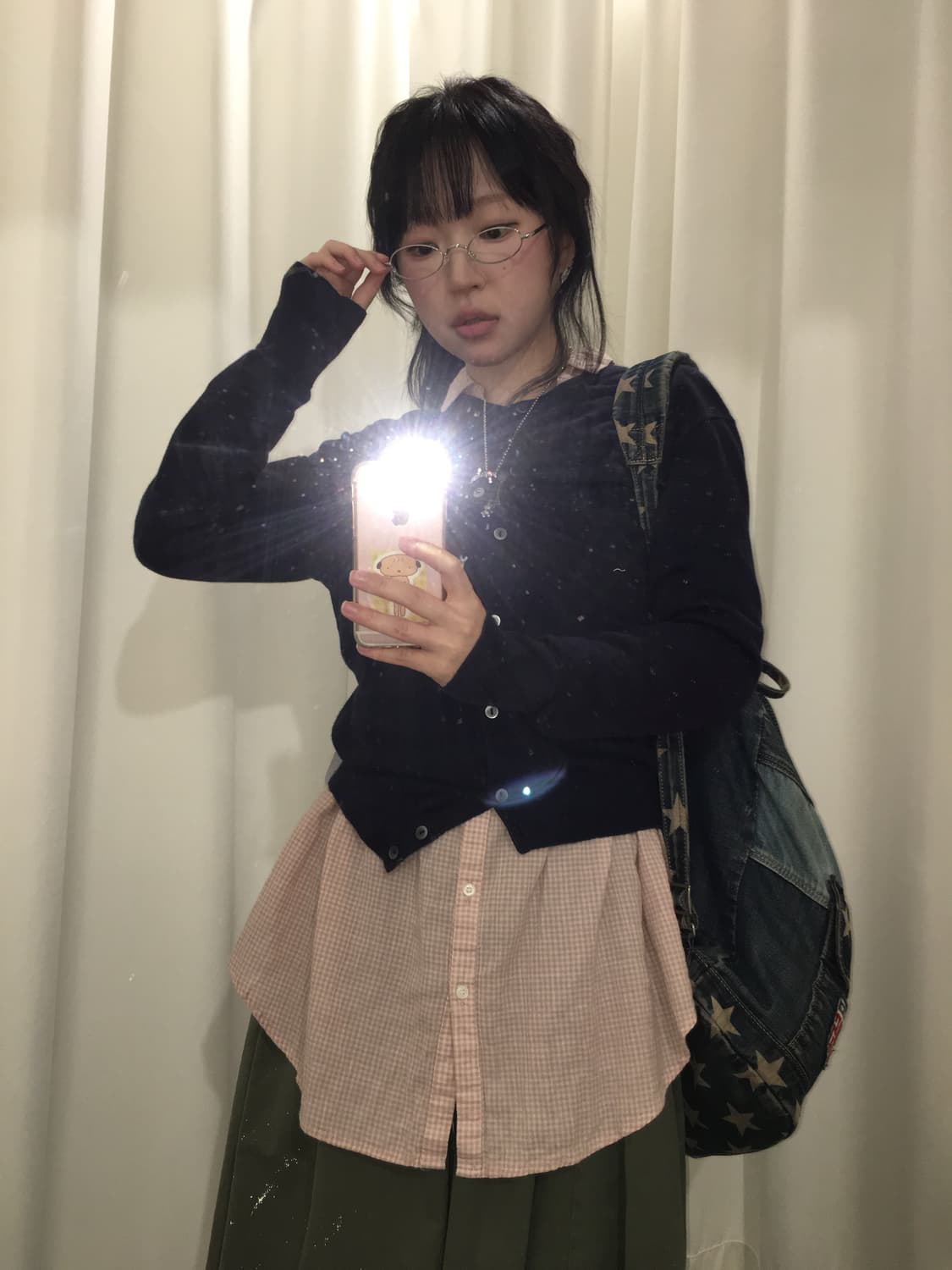 Check v neck lace blouse 상품이미지4