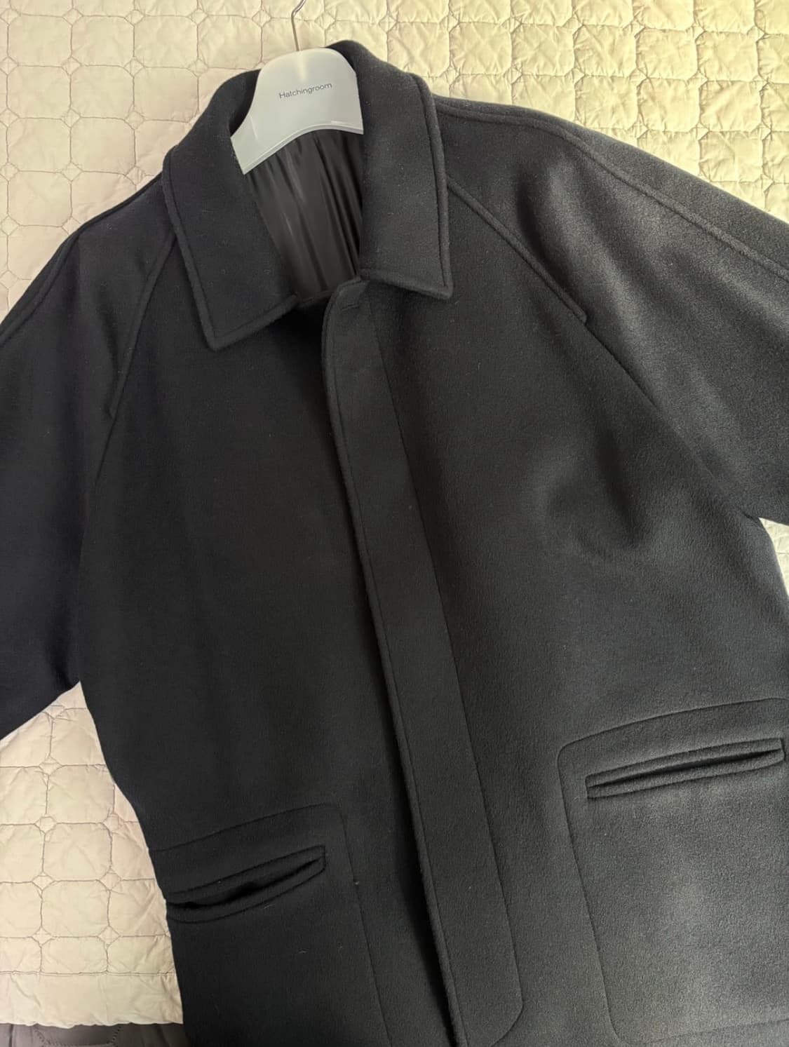 해칭룸 래글런(레글런) 슬리브 코트 네이비 상품이미지2