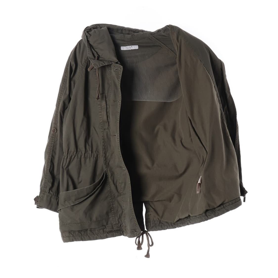 HUM 여성 코튼 후드 야상 점퍼 카키 상품이미지2