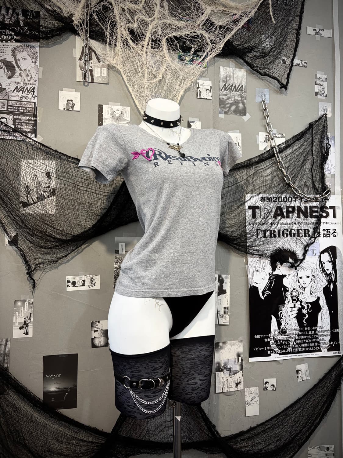 Y2K embroidery cross lettering  sleeve 상품이미지6