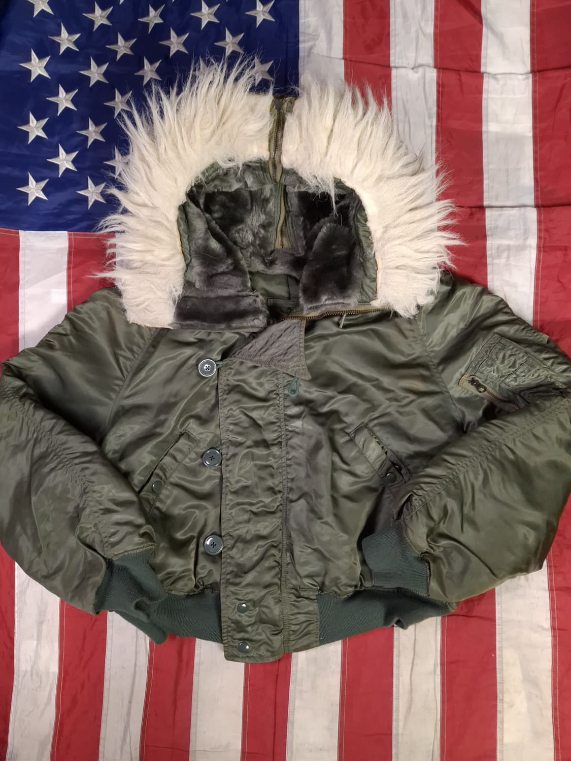 오리지날 미공군 N-2B 지급용 울 파일 항공자켓 상품이미지2