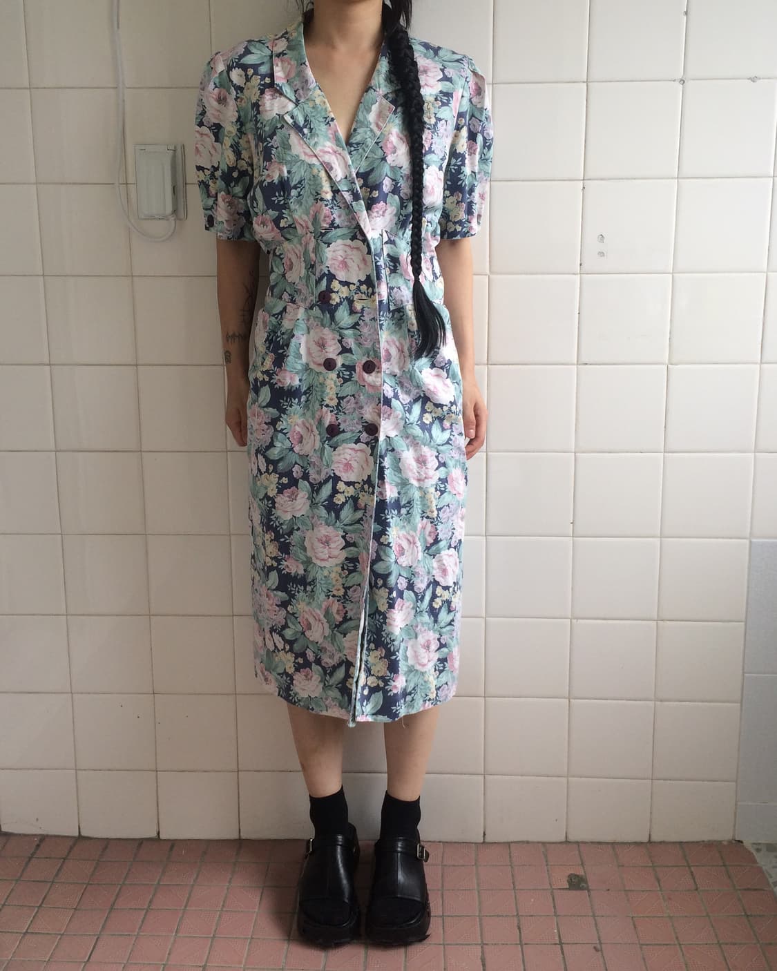 Flower pattern entique mood onepiece 상품이미지1
