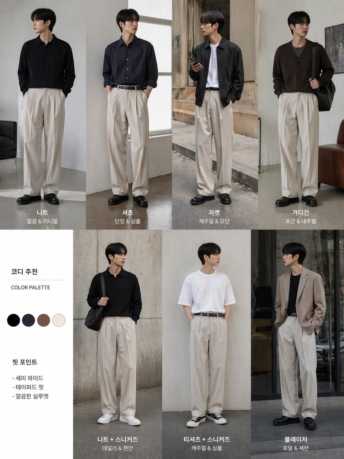 무신사 스탠다드 와이드 핀턱 슬랙스 베이지 (새상품급 / 31) 상품이미지2