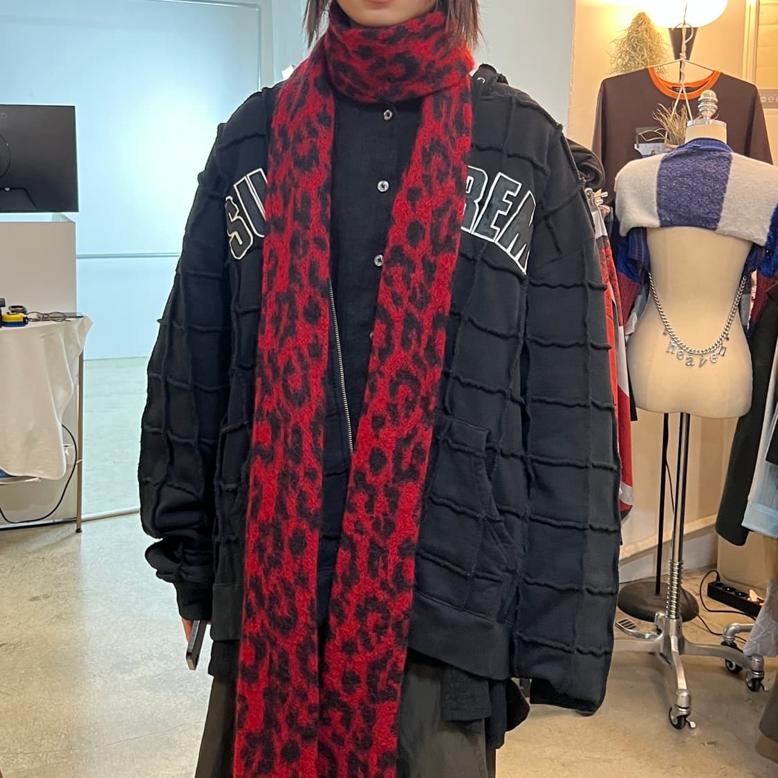 *레어* Supreme (슈프림) 아플리케 리버스 패치워크 후드 집업 상품이미지8