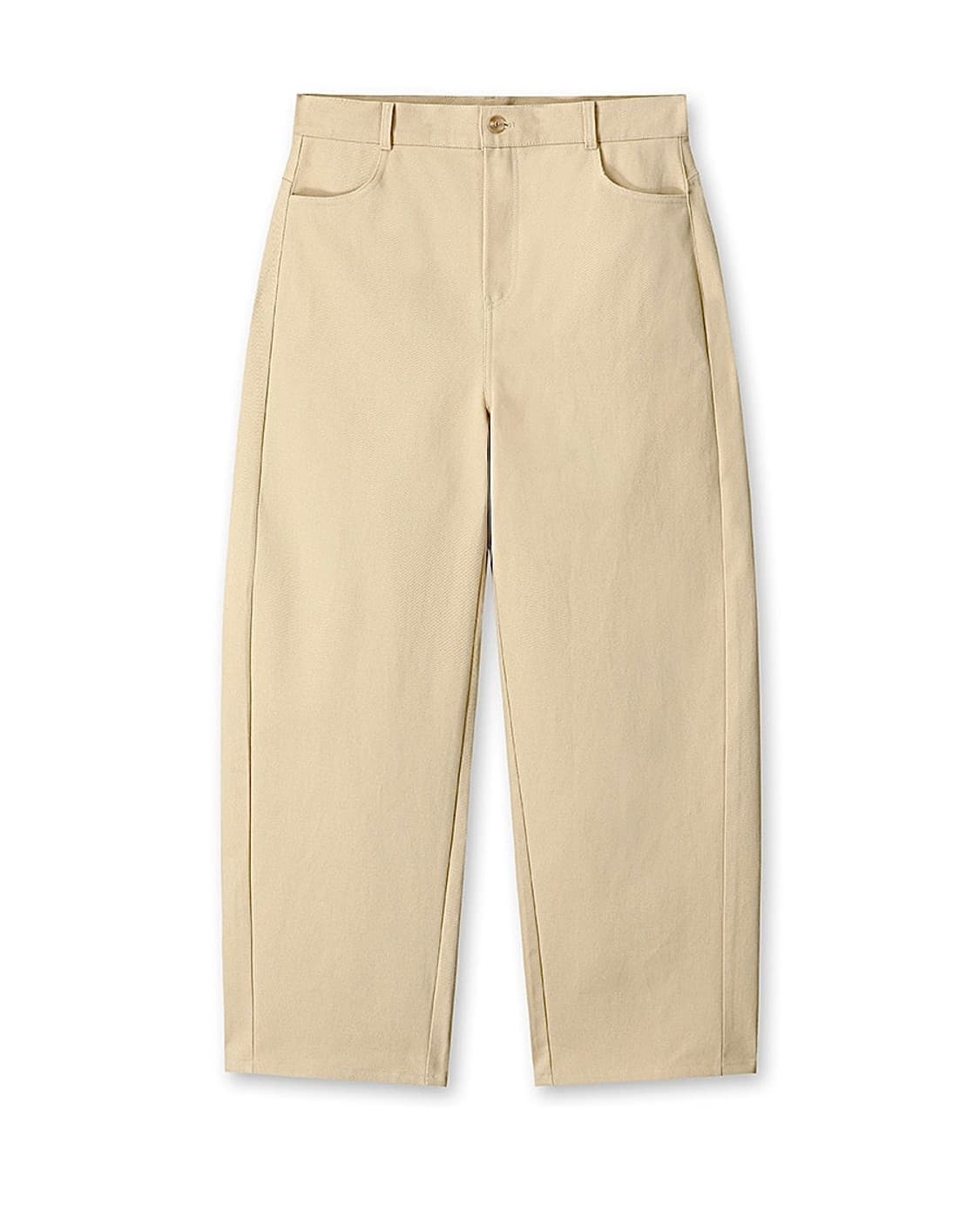 (새상품 택포가격) 후러브스아트 트위스트볼륨커브드코튼팬츠 베이지 XL 상품이미지1