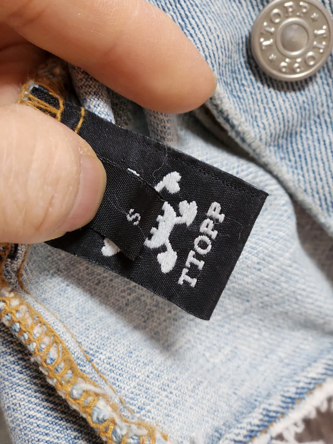 청 데님 빈티지 조끼 베스트 S 상품이미지3