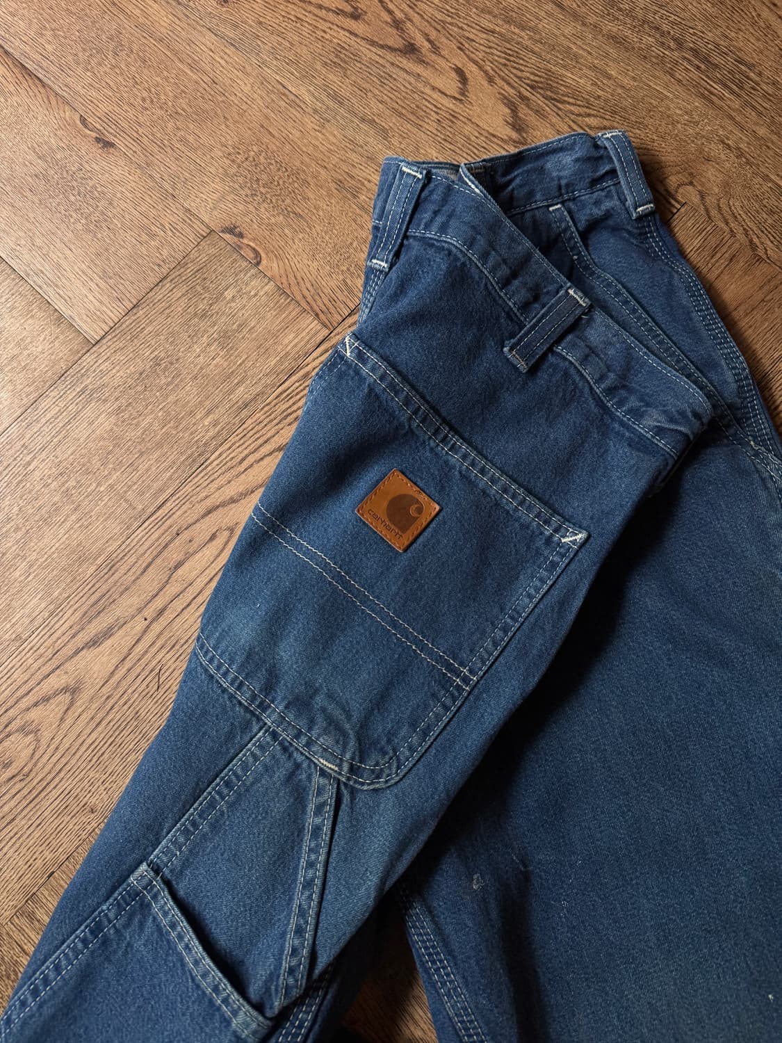 [30]칼하트 USA 덩가리핏 더티워싱 싱글니 카펜터 워크 데님 팬츠 상품이미지5