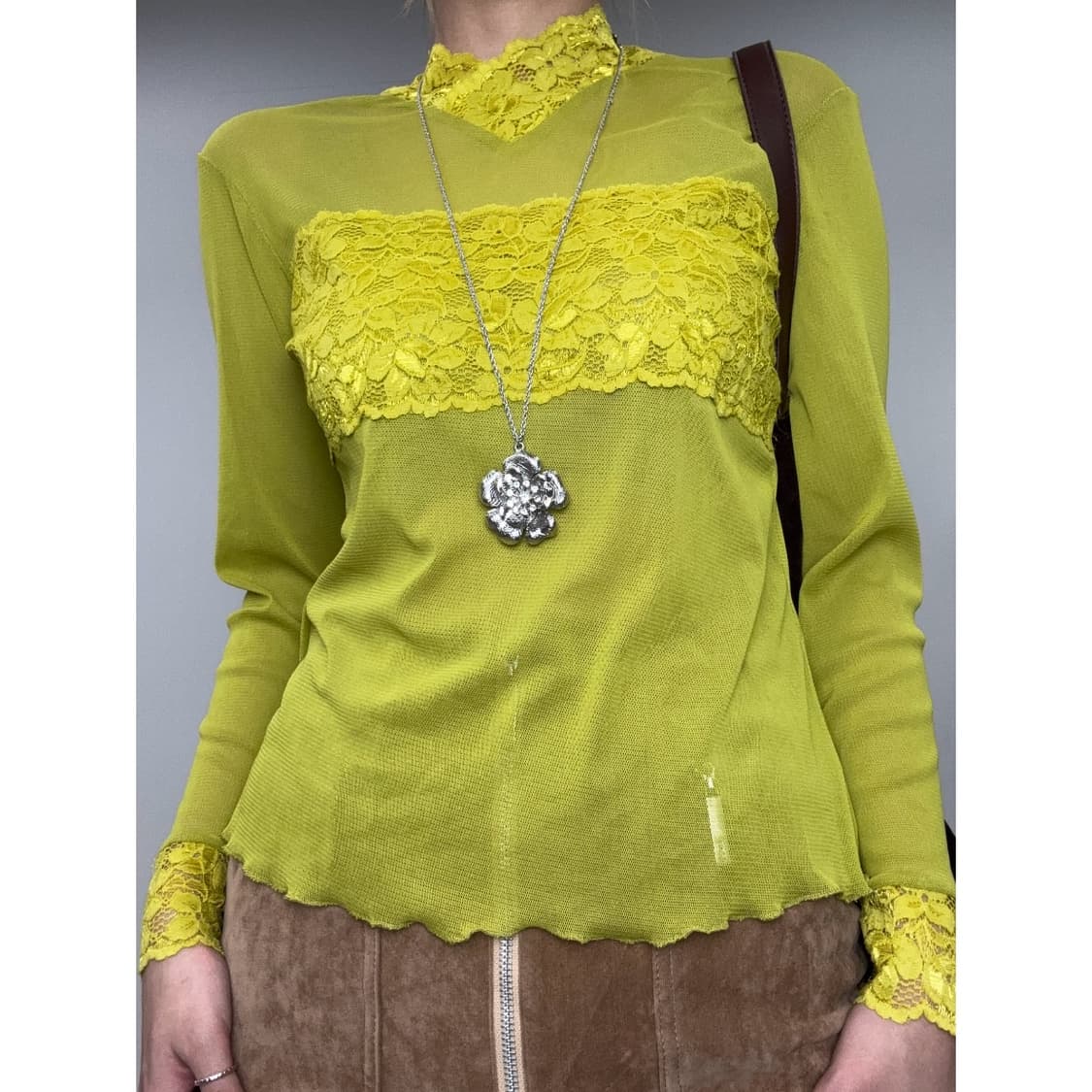 빈티지 네온 롱슬리브 블라우스 이너 상품이미지1