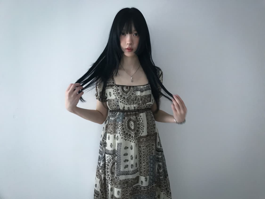 Bohemian Square Neck Dress 상품이미지6