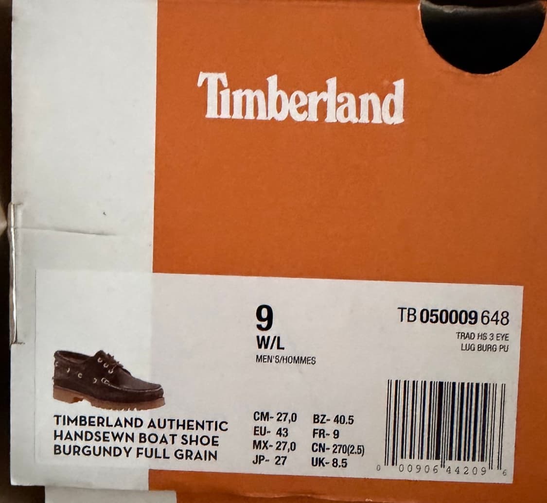 팀버랜드 보트슈즈 버건디 270 새상품 상품이미지2